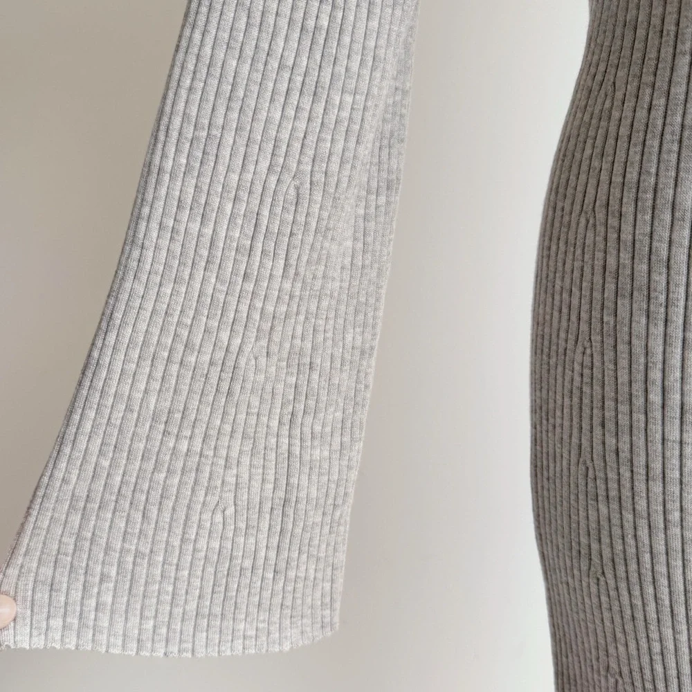 🩶 NWT J.Crew Gray Ribbed Silk Blend Sweater Dress Medium